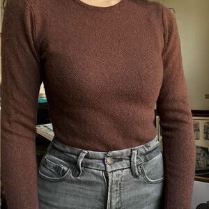 Y2K Brown Long Sleeve Wool Sweater